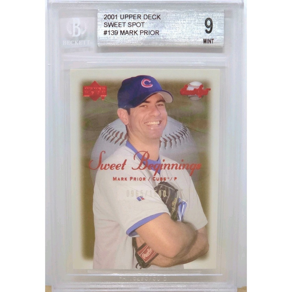 2001 Upper Deck Sweet Spot - Sweet Beginnings Mark Prior # /1500 (RC) BGS 9 MINT